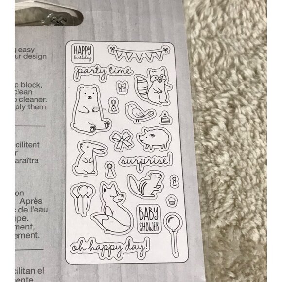 Fiskars Clear Stamps Set With Animal & Celebration Themes For Crafting - Picture 6 of 7